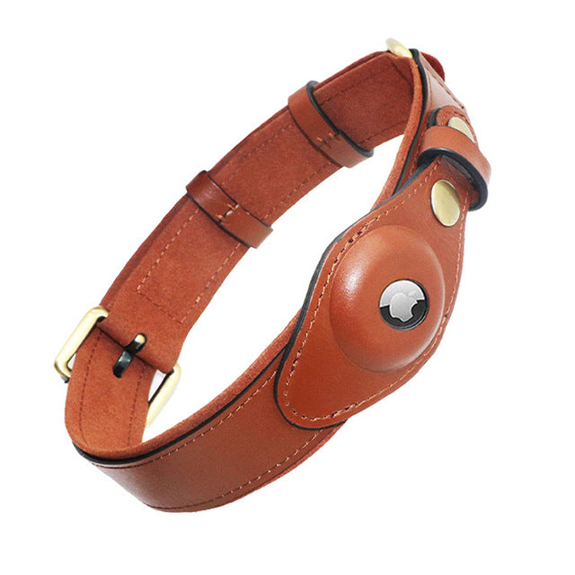Leather Airtag Collar